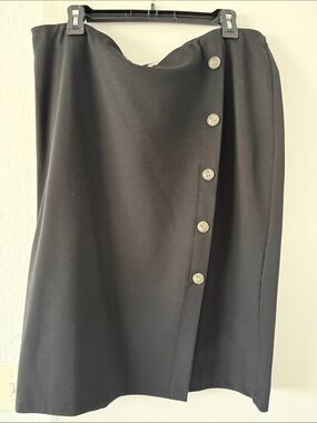14th & Union Black Pencil Skirt with Button Front